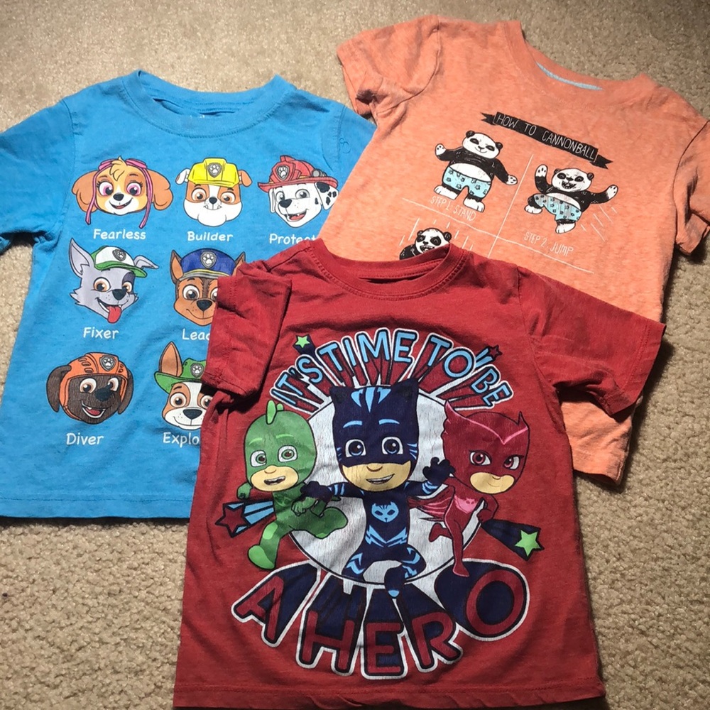 Bundle of graphic tees for toddlers.